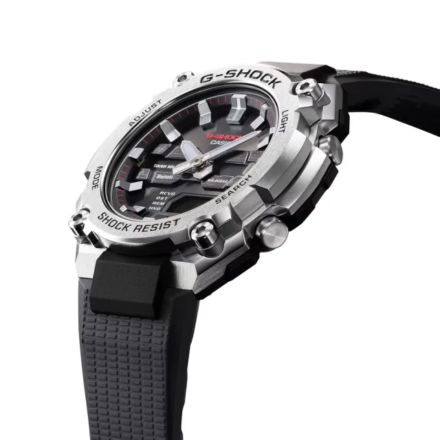 【CASIO 卡西歐】G-SHOCK G-STEEL 纖薄 太陽能智慧藍芽雙顯錶-黑(GST-B600-1A 防水200米)
