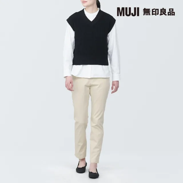 【MUJI 無印良品】女有機棉混縱橫彈性綾織合身錐形褲(共5色)