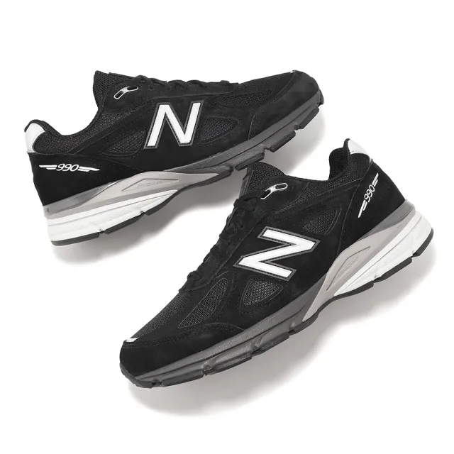 NEW BALANCE】休閒鞋990 V4 男鞋女鞋黑灰美製麂皮緩震經典情侶鞋NB
