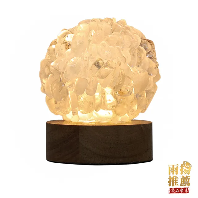 【雨揚】淨化白水晶磁場燈+除穢旺運黑曜石貔貅聚寶鎮