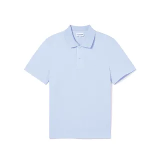 【LACOSTE】男裝-修身輕盈透氣短袖Polo衫(紫藍色)