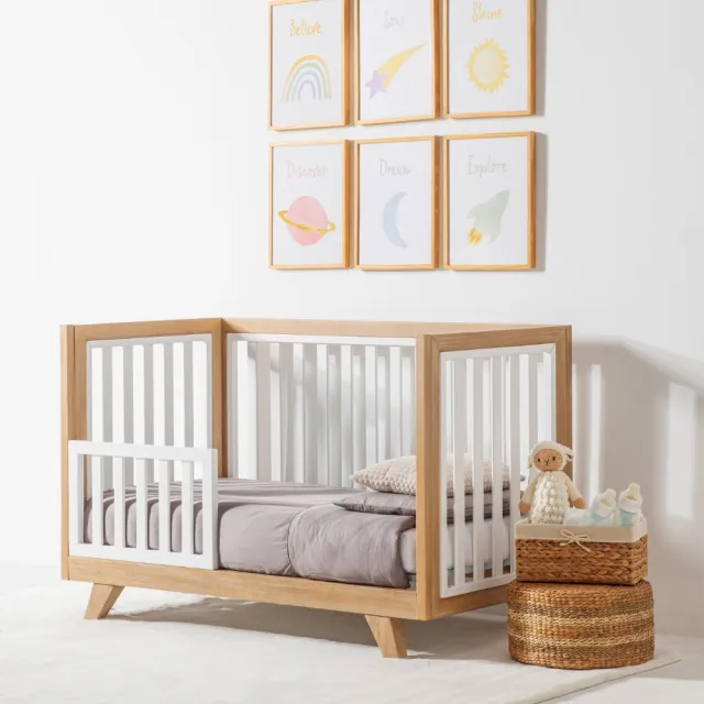 【LEVANA】SOHO四合一嬰兒成長床+高密度床墊+可水洗床墊(兒童床/成長床/多功能床)