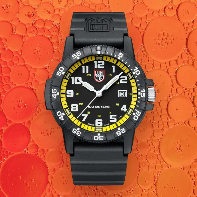 【LUMINOX 雷明時】Leatherback Sea Turtle Giant革龜運動腕錶(黃 / 0325)