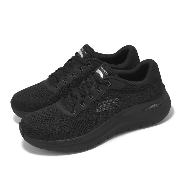 SKECHERSSKECHERS 休閒鞋 Arch Fit 2.0 男鞋 黑 避震 支撐 厚底 全黑 運動鞋(232700-BBK)