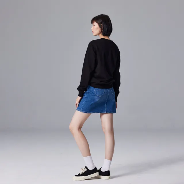 【Lee】女裝 牛仔短裙 / 彩色LEE JEANS 字母腰頭印花 中藍洗水(LL220164242)
