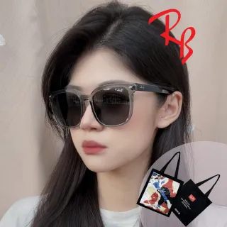 【RayBan 雷朋】亞洲版 時尚大鏡面偏光太陽眼鏡 RB4401D 659981 透灰框抗UV深灰偏光鏡片 公司貨