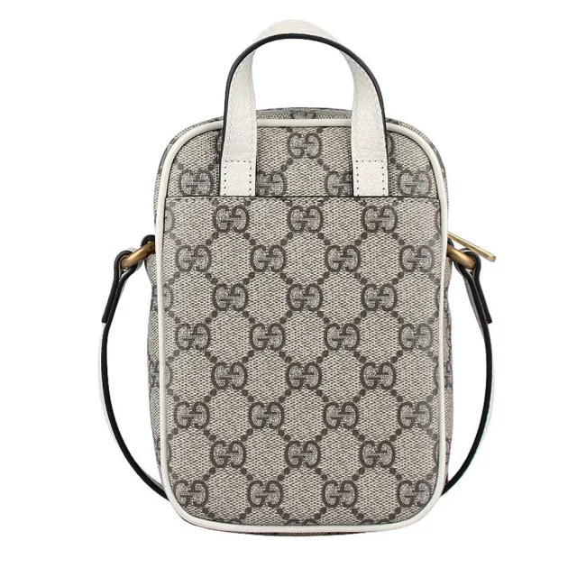 【GUCCI 古馳】671682 經典Ophidia系列GG supreme帆布肩背斜背手機包(白色)
