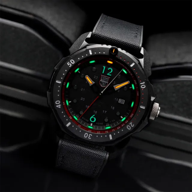 【LUMINOX 雷明時】ICE-SAR Arctic 冰島搜救隊聯名腕錶 瑞士錶(46mm  紅x黑 / 1051)