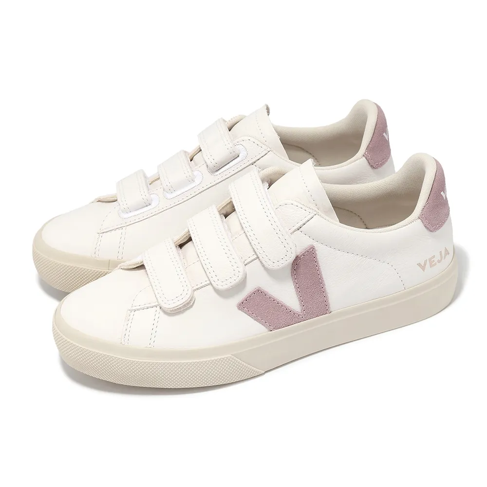 【VEJA】休閒鞋 Recife Logo Chromefree Leather 女鞋 白粉 魔鬼氈 經典小白鞋(RC0502931A)