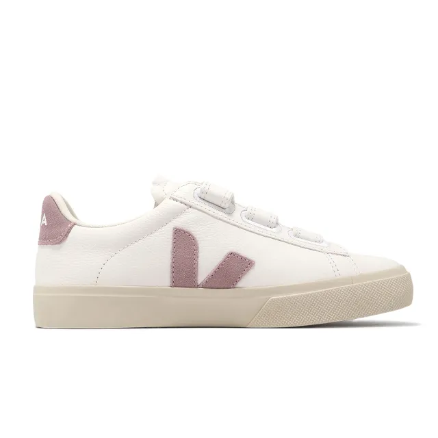 【VEJA】休閒鞋 Recife Logo Chromefree Leather 女鞋 白粉 魔鬼氈 經典小白鞋(RC0502931A)