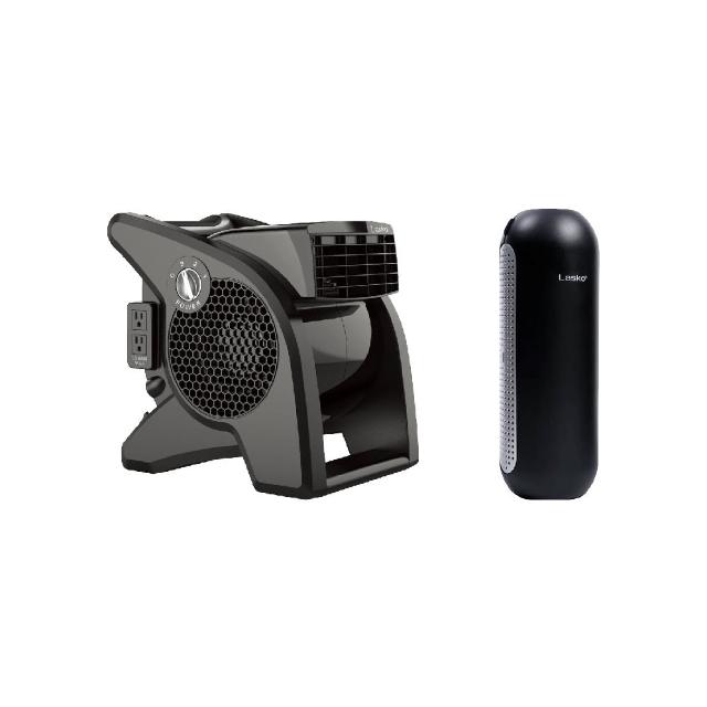 【Lasko】AirSmart 黑武士 渦輪循環風扇 U15617TW+車用空氣清淨機第三代 HF-101