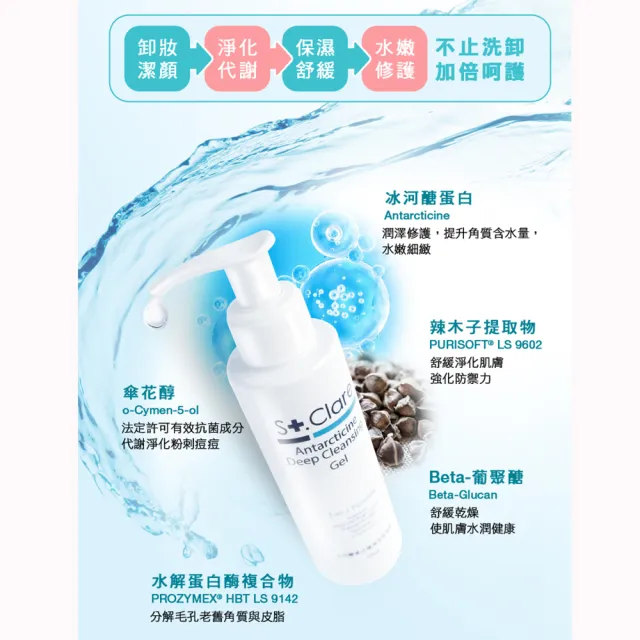【St.Clare 聖克萊爾】冰河醣蛋白極淨洗卸凝露120ml