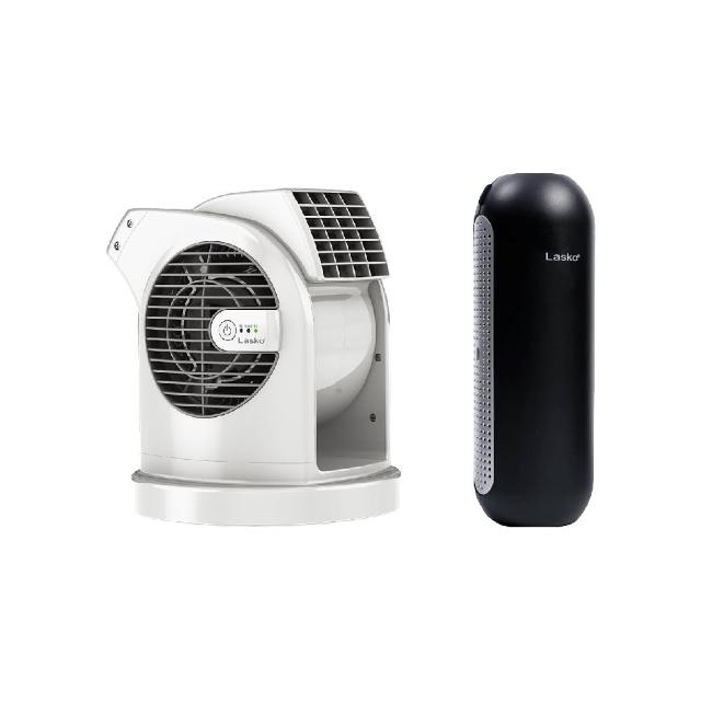 【Lasko】AirSmart 智多星二代小鋼砲渦輪噴射循環風扇 U11310TW+車用空氣清淨機第三代 HF-101
