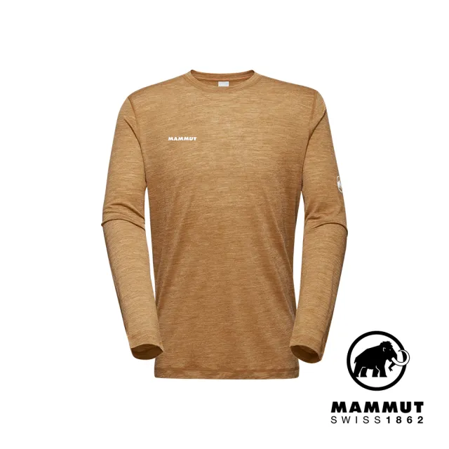 【Mammut 長毛象】Tree Wool FL Longsleeve Men 羊毛混紡快乾抗臭長袖T恤 獵豹猲 男款 #1016-01690