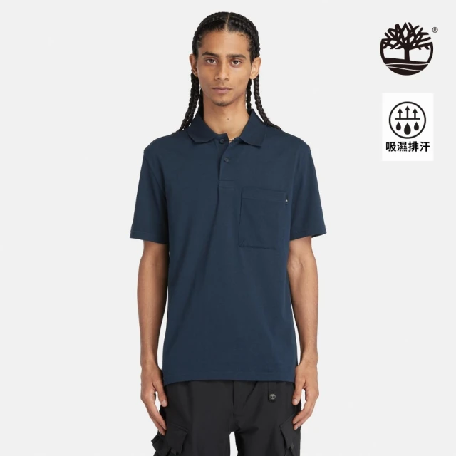 TimberlandTimberland 男款深寶石藍 TimberCHILL™ 涼爽科技抗UV 短袖 Polo衫(A6427433)