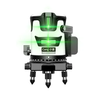 【cang小達】水平儀（綠光5線數顯鋁箱款）LED電量顯示自動調平打斜線(水平儀/雷射水平儀)