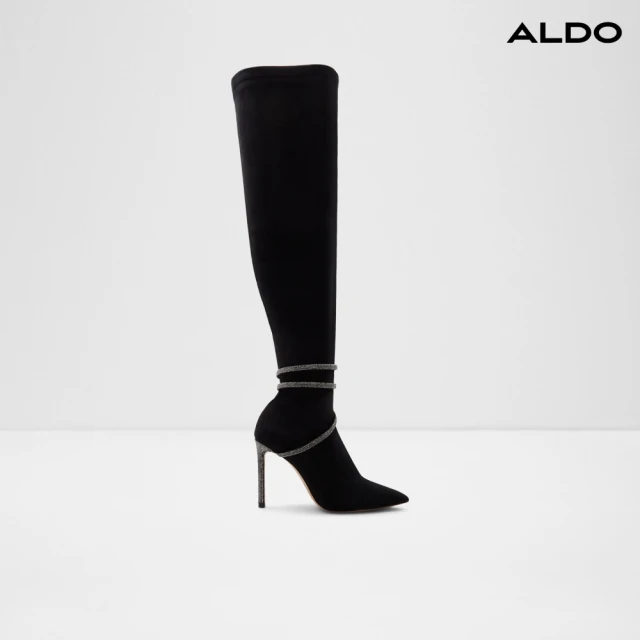 ALDO EBEDDLAEN-時尚水鑽繞帶細跟長靴-女靴(黑色)