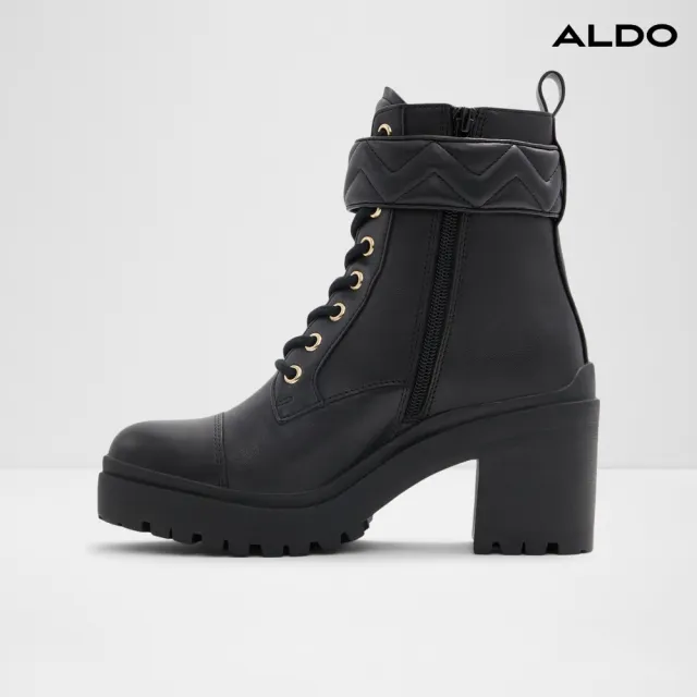 【ALDO】FARERENDAR-精緻兼具設計感厚底中筒靴-女靴(黑色)