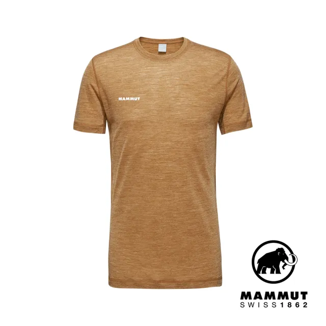 【Mammut 長毛象官方直營】Tree Wool FL T-Shirt Men 羊毛混紡快乾抗臭短袖T恤 獵豹猲 男款 #1017-06660