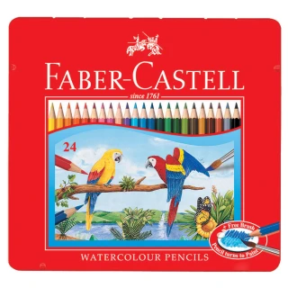 【Faber-Castell】德國輝柏 12色鐵盒水性色鉛筆 115913 公司貨(禮物 美術 繪畫)