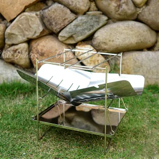 【Chill Outdoor】CLS 不鏽鋼折疊焚火台 贈收納袋(不鏽鋼焚火台 烤肉爐 燒烤架 摺疊便攜)