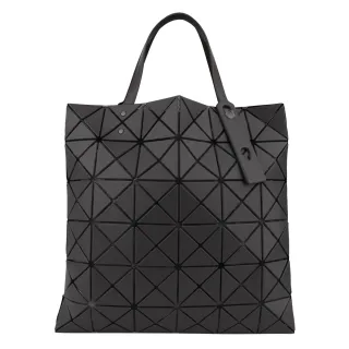 【ISSEY MIYAKE 三宅一生】BAOBAO 經典透光幾何方格6x6皮質手提包(霧木炭灰)