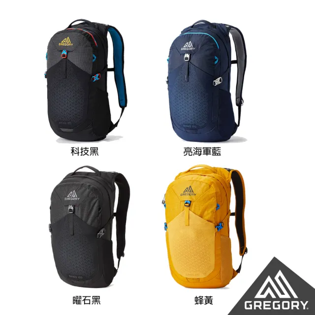 【Gregory】20L NANO 多功能 背包 日用包 登山包 筆電包 後背包 水袋包(科技黑 亮海軍藍 曜石黑 蜂黃)