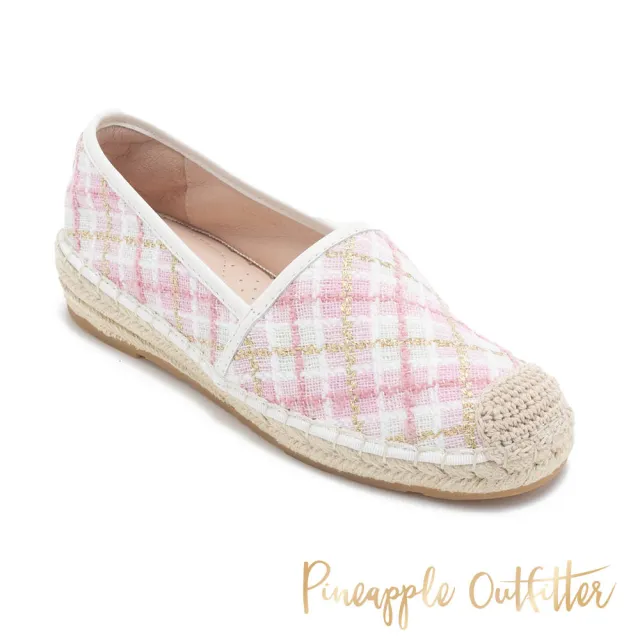 【Pineapple Outfitter】ELIHU小香格紋草編鞋(粉色)