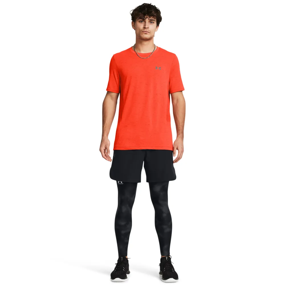 【UNDER ARMOUR】UA 男 HG Armour 印花緊身長褲_1383322-001(黑色)