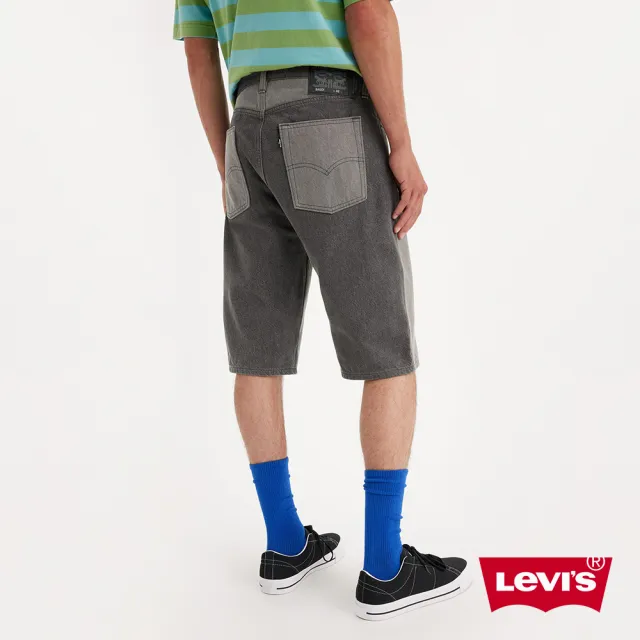 【LEVIS 官方旗艦】Skateboarding™滑板系列 男款 異色拼接BAGGY寬鬆牛仔短褲 人氣新品 A2091-0004