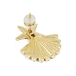 【apm MONACO】法國精品珠寶 閃耀金色鑲鋯海星貝殼單邊耳環(AE12535OXY)