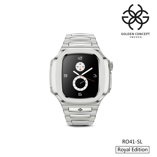 Golden Concept Apple Watch 41mm 保護殼 銀色不鏽鋼錶殼/銀色不鏽鋼錶帶(RO41-SL)