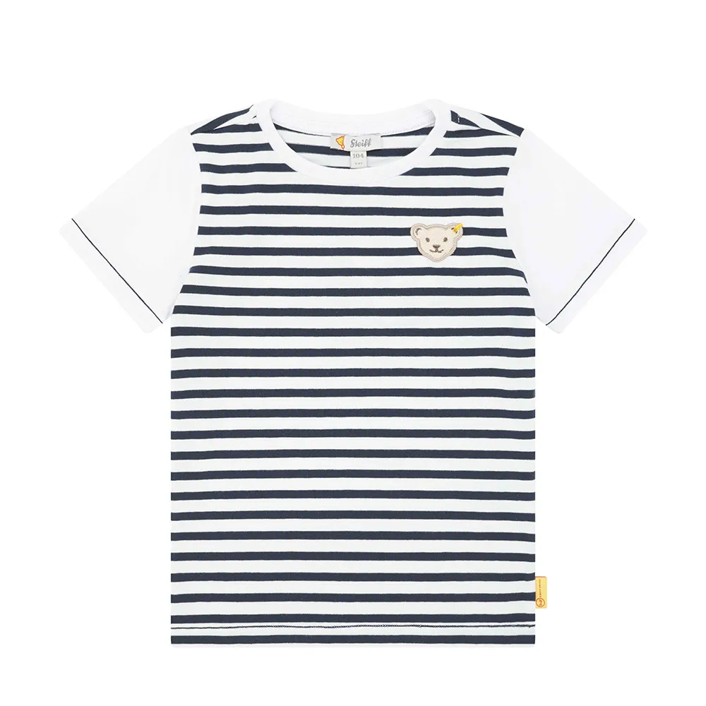 【STEIFF】熊頭童裝 條紋短袖T恤(短袖上衣)