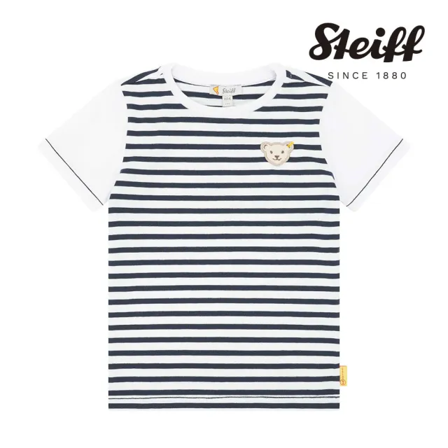 【STEIFF】熊頭童裝 條紋短袖T恤(短袖上衣)