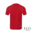 【ELLE ACTIVE】男女共款 法式經典配色圓領短袖T恤-紅色(EA24M2F1602#75)