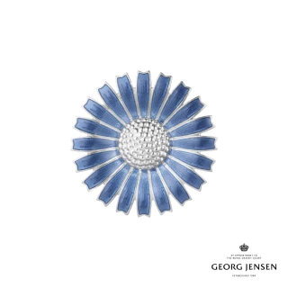 【Georg Jensen 官方旗艦店】DAISY 胸針 藍色(純銀 藍瓷琺瑯 胸針)