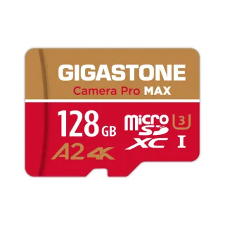 【GIGASTONE 立達】Camera Pro MAX microSDXC UHS-Ⅰ U3 A2V60 128GB攝影高速記憶卡(支援GoPro/DJI)