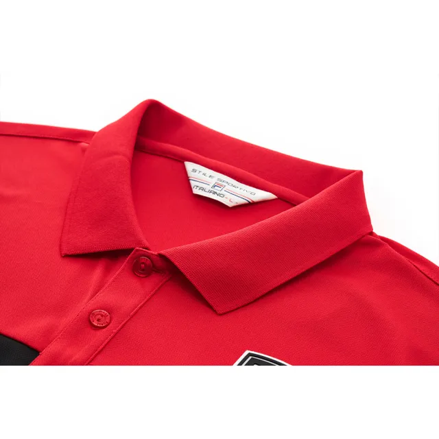 【FILA官方直營】男吸濕排汗短袖POLO衫-紅色(1POY-1736-RD)