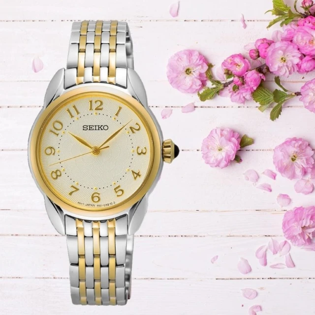 SEIKO 精工 CS系列 優雅簡約女錶-銀*金 28.7mm/SK027(SUR562P1/6N01-00P0KS)