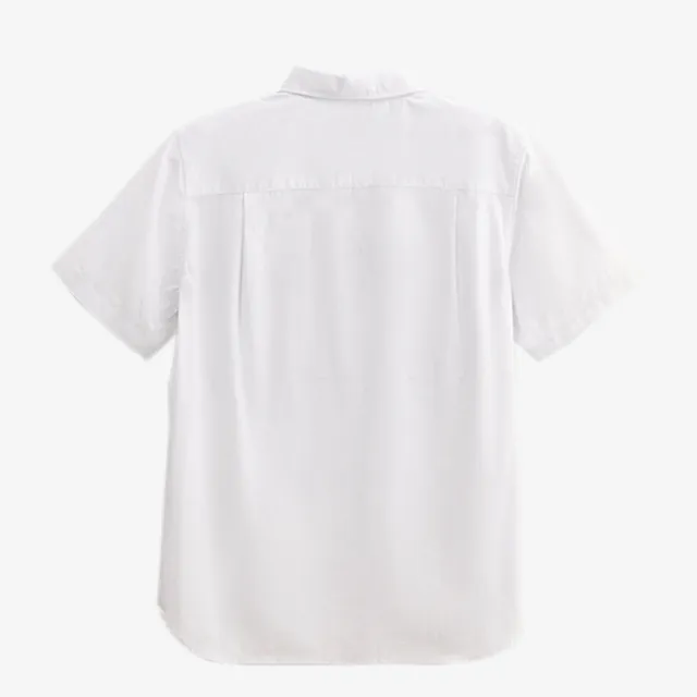 【Arnold Palmer 雨傘】男裝-條紋口袋拼接短袖襯衫(白色)