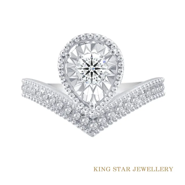 【King Star】GIA 30分 D IF 18K金 鑽石戒指 女王 無螢光(3 Excellent極優 八心八箭)