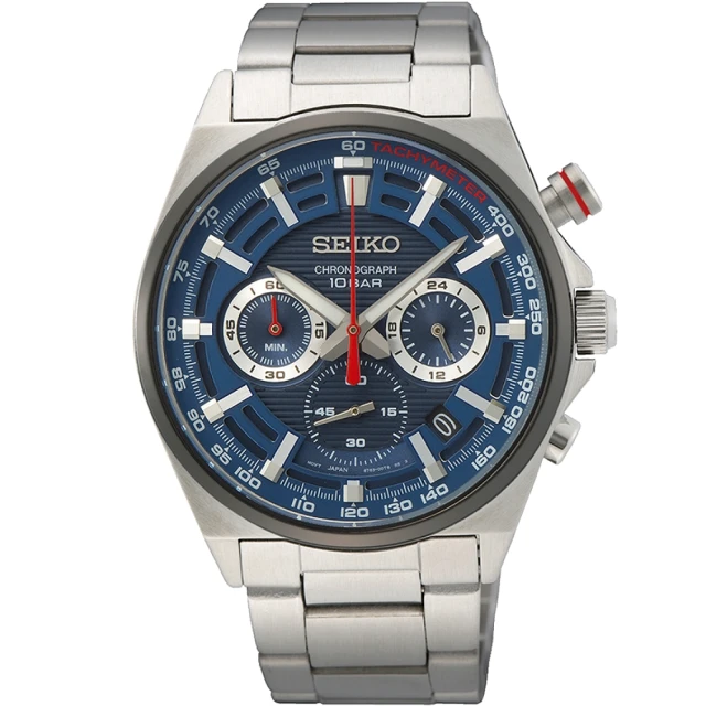 SEIKO 精工 CS系列 三眼計時腕錶 交換禮物 聖誕節(8T63-00T0B / SSB407P1)