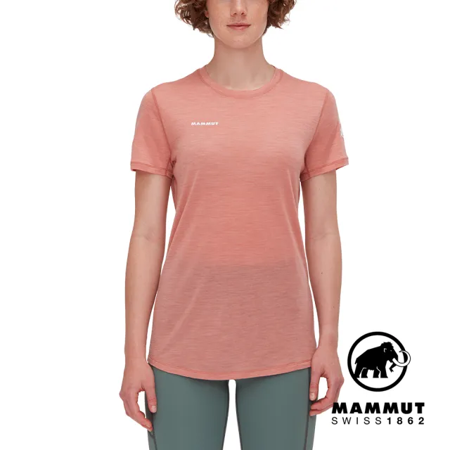 【Mammut 長毛象官方直營】Tree Wool FL T-Shirt Women 羊毛混紡快乾抗臭短袖T恤 石英粉 女款 #1017-06670