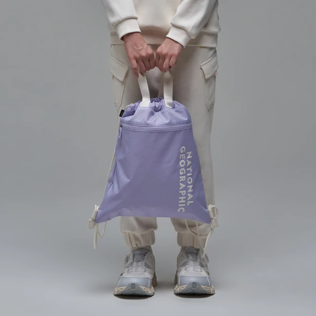【國家地理服飾官方旗艦】兒童抽繩背包 - 紫色(抽繩背包/兒童抽繩背包)