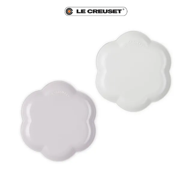 【Le Creuset】繁花系列瓷器花型淺盤22cm(柔粉紫/棉花白 二色選一)