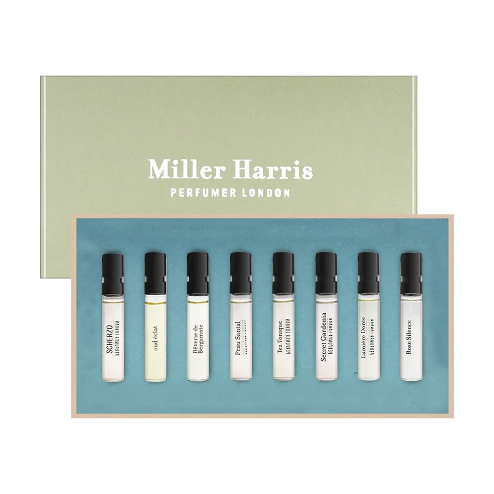 【Miller Harris】Discovery Set 禮盒 2ml*8(平行輸入_午後伯爵+玫瑰晨語+恬謐花徑+嫣柔檀香+初晨之光)