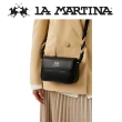 【LA MARTINA】限量2折 義大利原裝進口 頂級金標素面皮革肩背包 LMBA01124T(黑色)