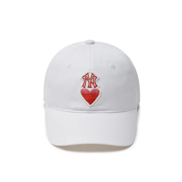【MLB】KIDS 可調式硬頂棒球帽 童帽 Heart系列 紐約洋基隊(7ACPH014N-50WHS)