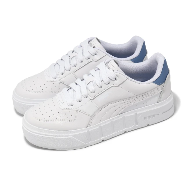 【PUMA】休閒鞋 Cali Court Lth Wns 女鞋 白 禪藍色 低筒 小白鞋(393802-11)