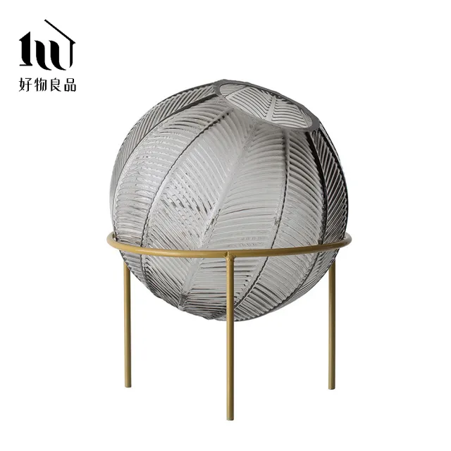 【好物良品】北歐手工圓型玻璃球形花瓶 花藝花器 插花裝飾品 桌面餐桌擺飾(兩款任選)